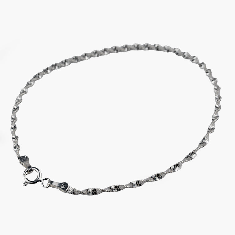 Corriente Twisted Sterling Silver Chain Bracelet