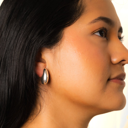 Mar Large Sterling Silver Teardrop Earrings
