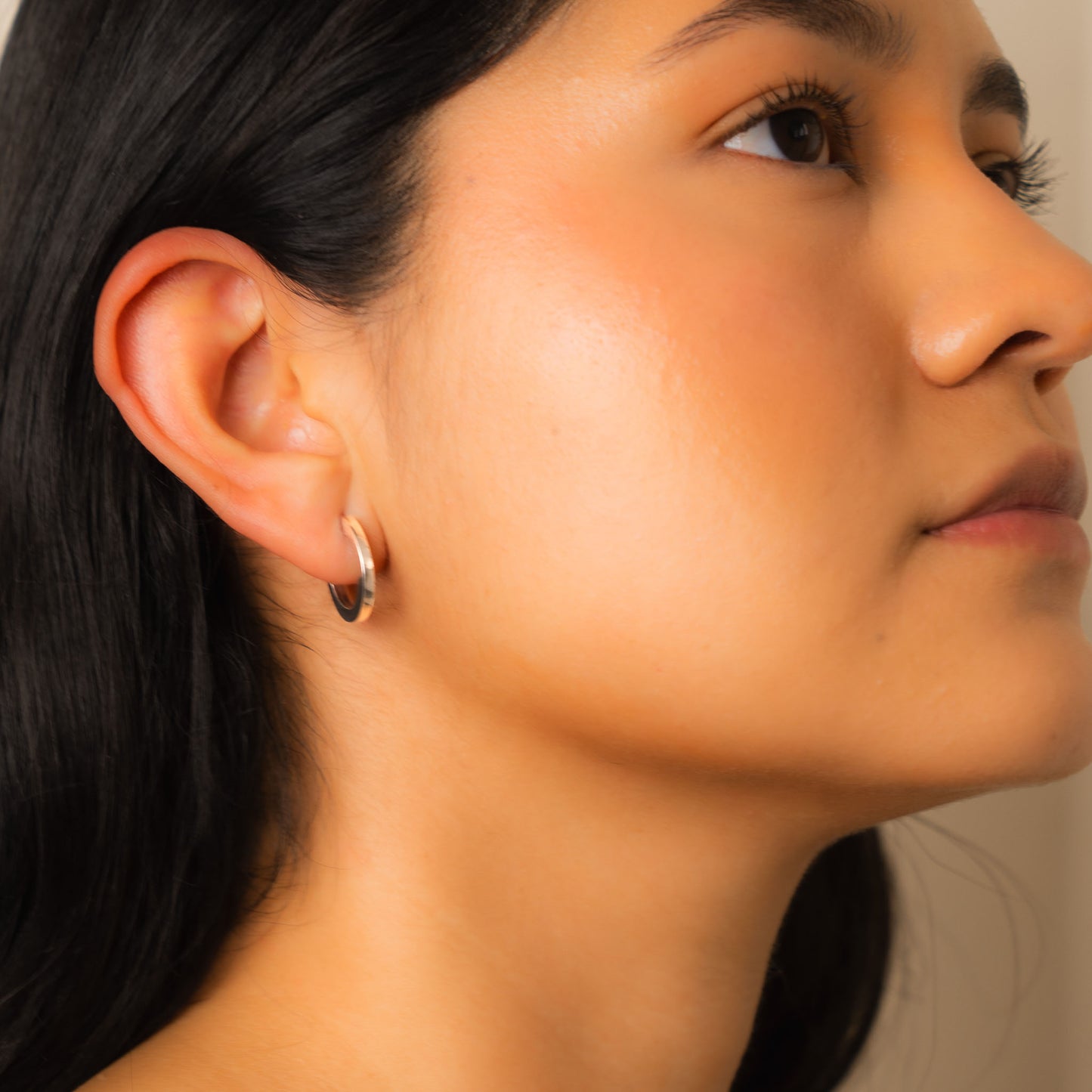 Costa Medium Flat Sterling Silver Hoop Earrings