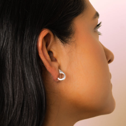 Rio Hoops Sterling Silver Water Drop Mini Earrings