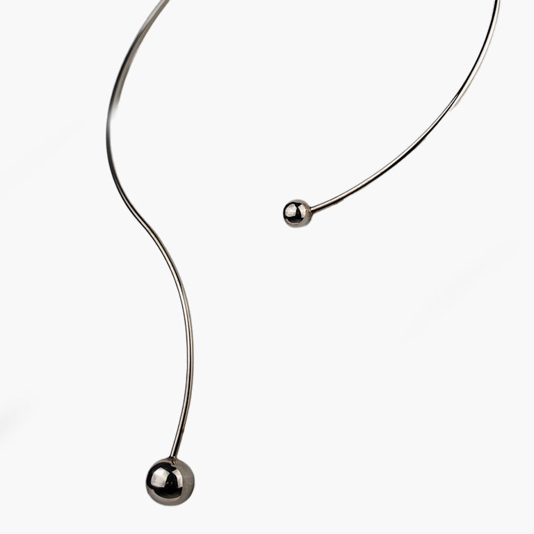 Luma Sculptural Sterling Silver Necklace