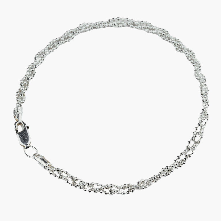 Marea Beaded Braid Sterling Silver Bracelet