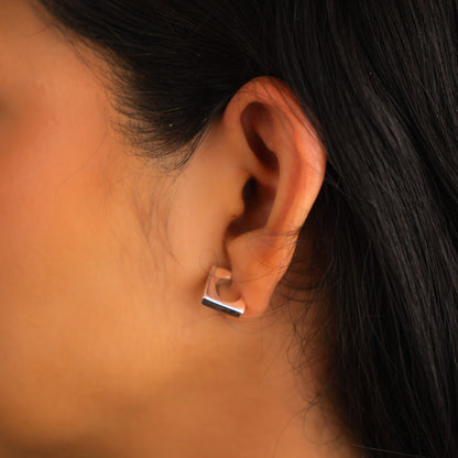 Saladita Square Mini Sterling Silver Hoop Earrings