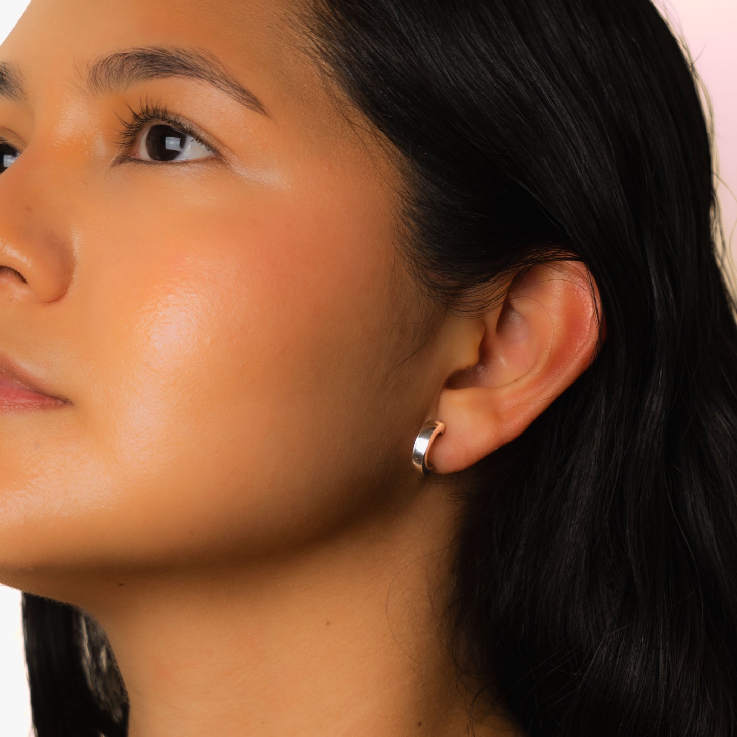 Arena Small Thick Sterling Silver Hoop Earrings