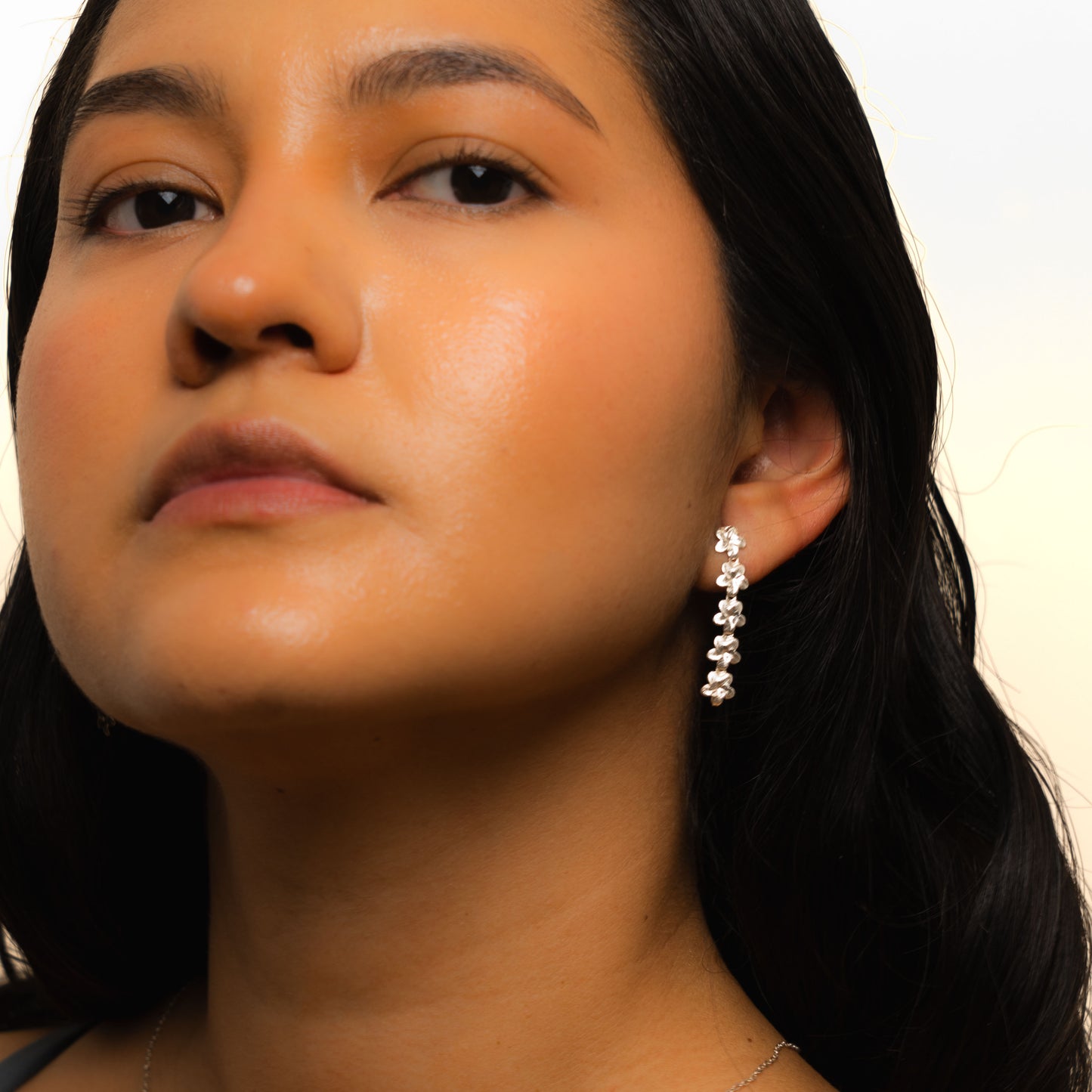 Flora Silver Drop Earrings