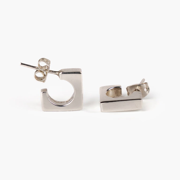 Saladita Square Mini Sterling Silver Hoop Earrings