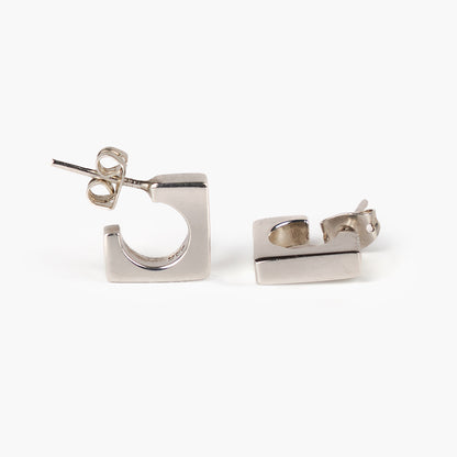 Saladita Square Mini Sterling Silver Hoop Earrings