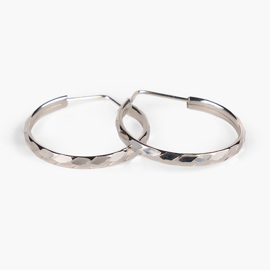 Brisa Hoops Sterling Silver Faceted Earrings