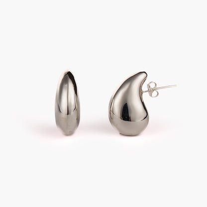 Mar Large Sterling Silver Teardrop Earrings