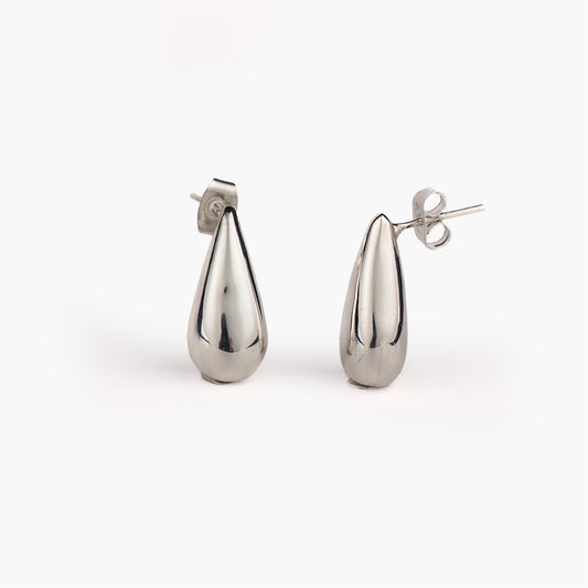Onda Sterling Silver Water Drop Stud Earrings