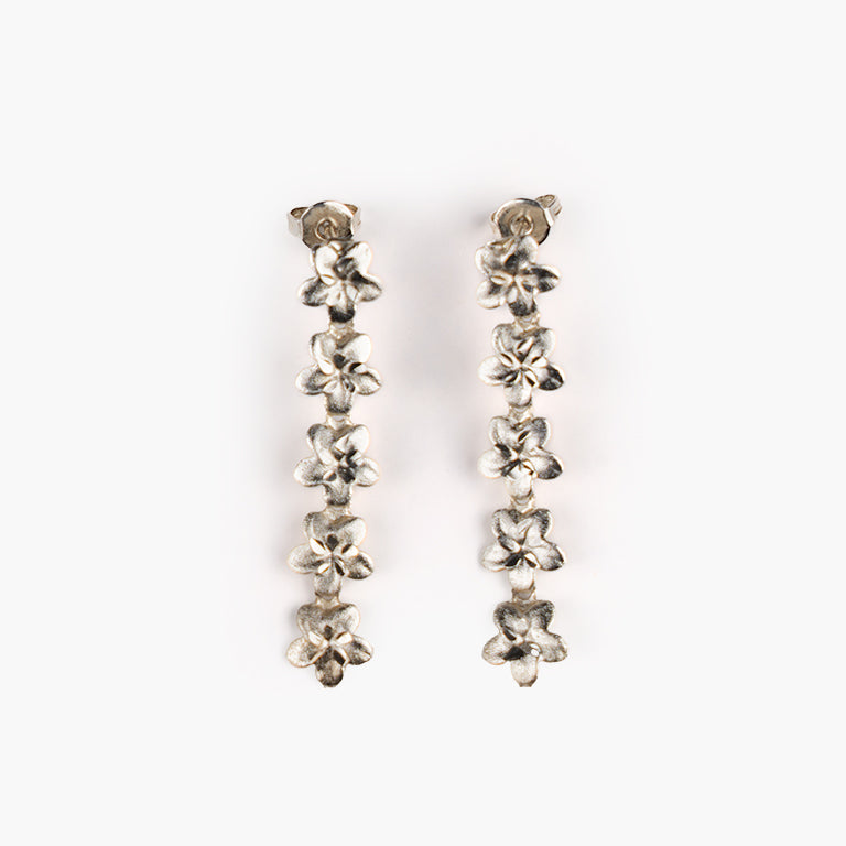 Flora Silver Drop Earrings