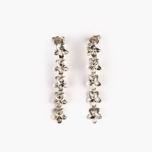 Flora Silver Drop Earrings