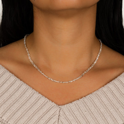 Sendera Beaded Bar Braid Sterling Silver Necklace