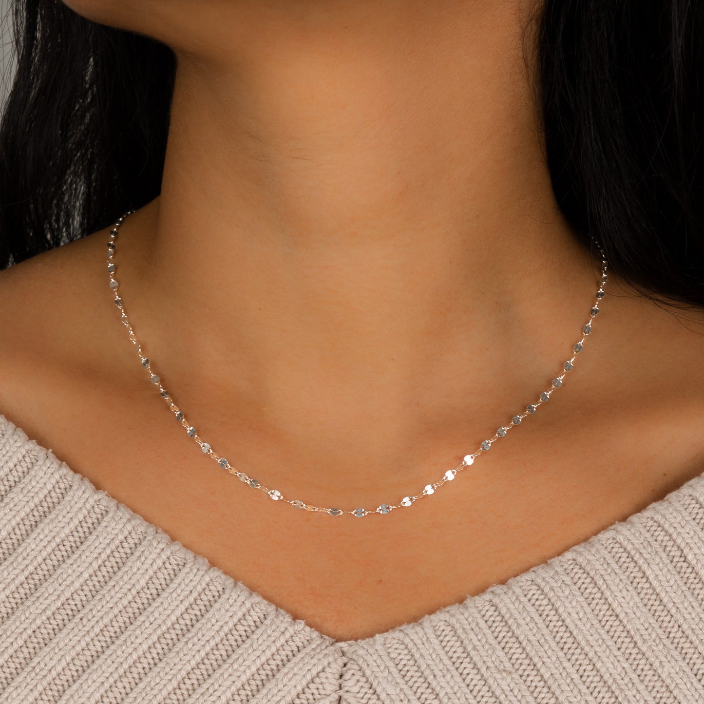 Palma Oval Link Sterling Silver Necklace