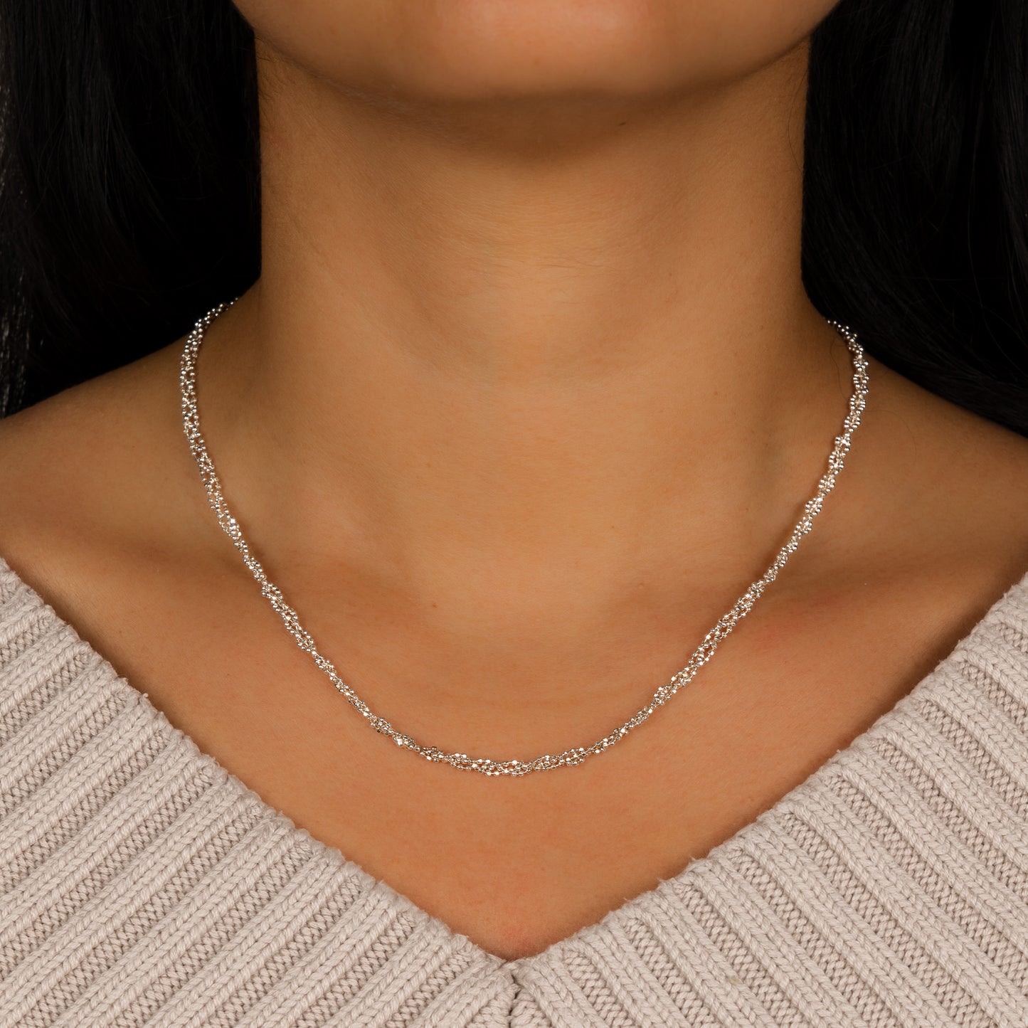 Marea Beaded Braid Sterling Silver Necklace