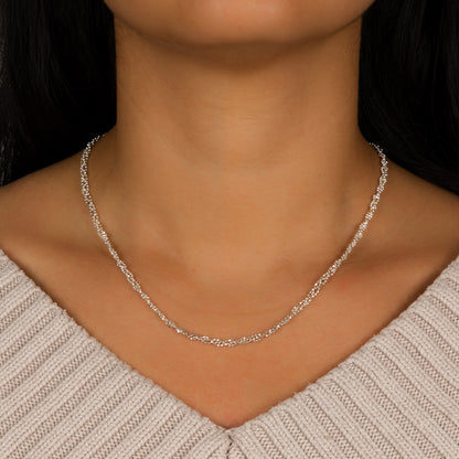 Marea Beaded Braid Sterling Silver Necklace
