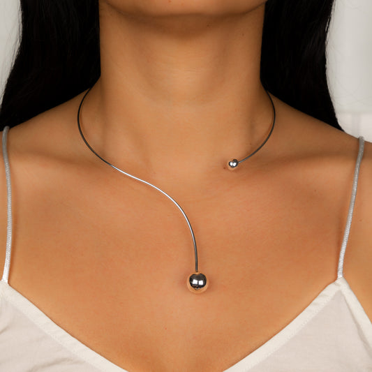Luma Sculptural Sterling Silver Necklace