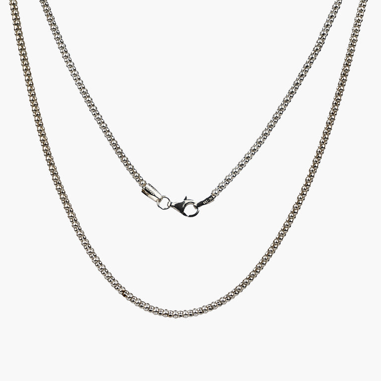 Lucera Beaded Rope Sterling Silver Necklace