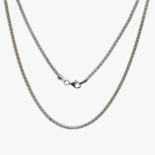 Lucera Beaded Rope Sterling Silver Necklace