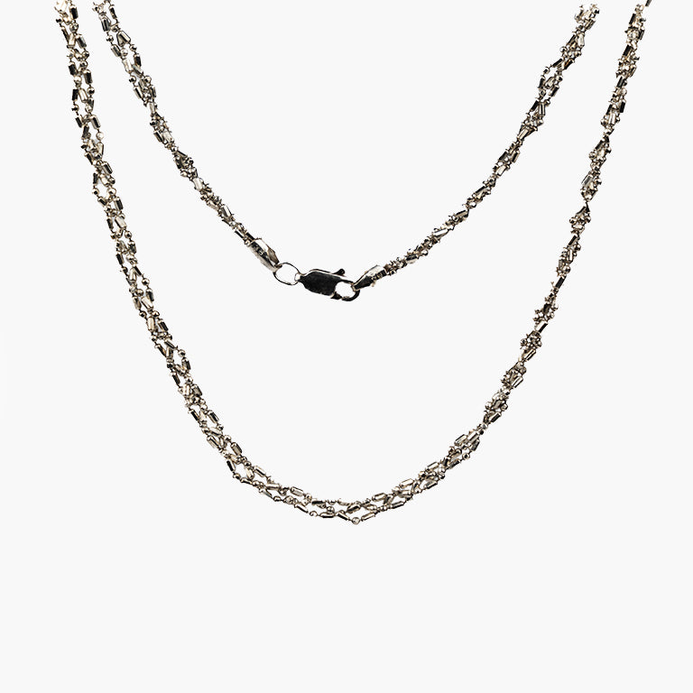 Sendera Beaded Bar Braid Sterling Silver Necklace
